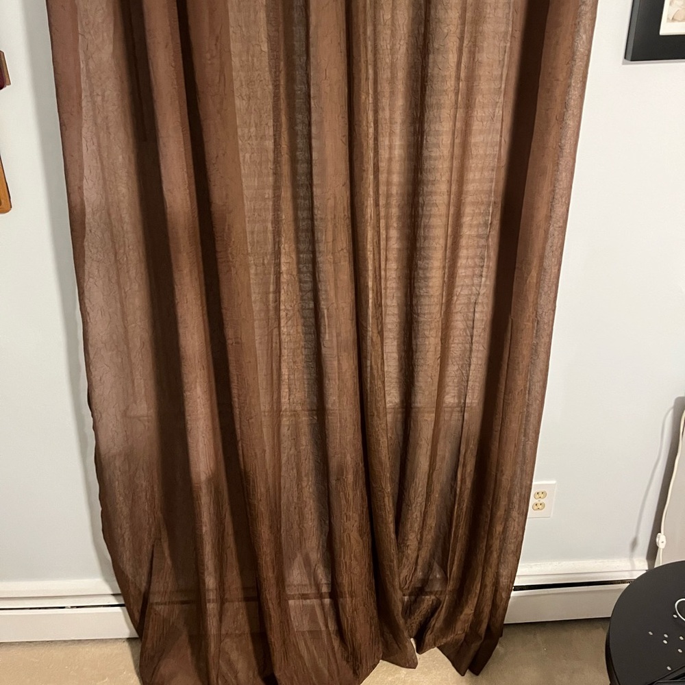 Brown sheer 84” long and 50” wide Curtains - 2 sets